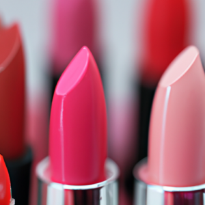 A close-up of a variety of lipsticks in different shades of pink